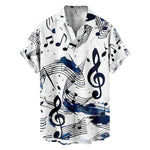 Men's Music Sheet Pattern Shirt with Chest PocketMens short sleeve shirts Big and tall Mens shirts Short sleeve shirts for men Mens 4xl shirts Casual short sleeve shirts