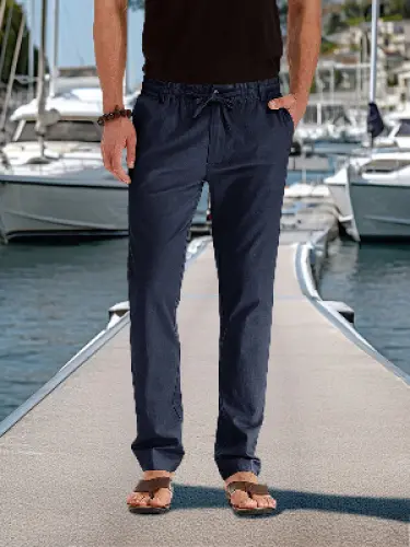 Men's Casual Seaside Drawstring Pants ElevenOasis