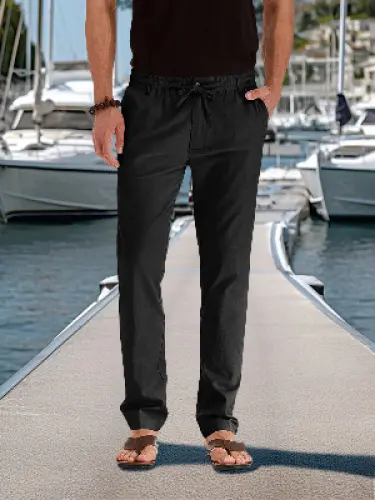 Men's Casual Seaside Drawstring Pants ElevenOasis