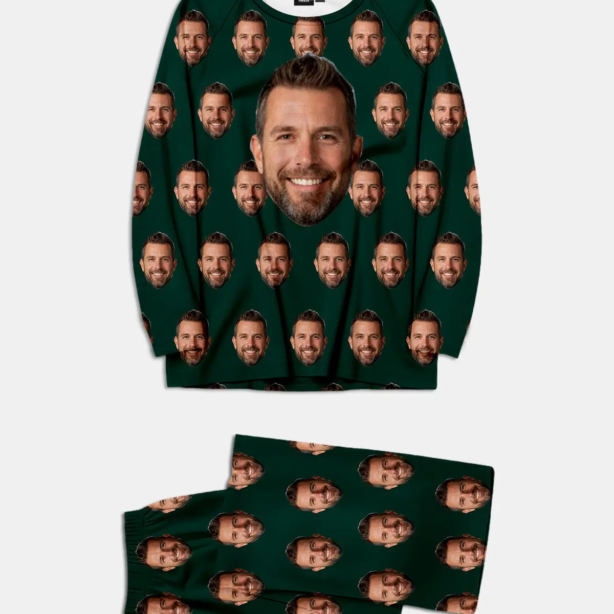 Custom Face Print Pajama Set Eleven Oasis
