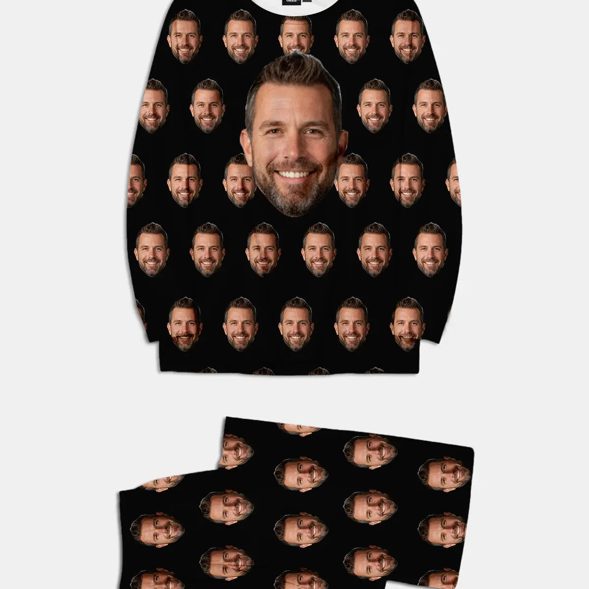 Custom Face Print Pajama Set Eleven Oasis