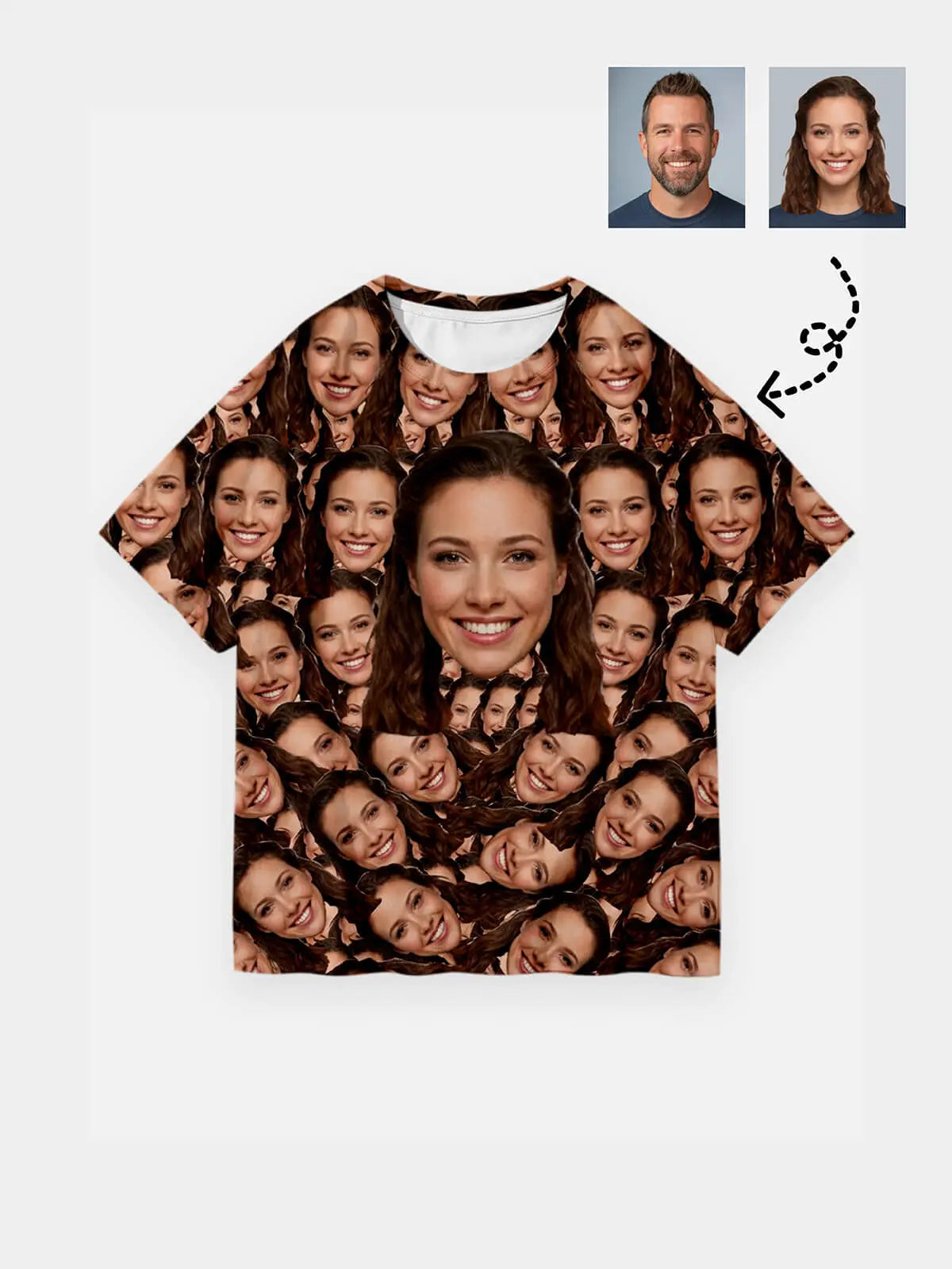 Custom Face Print Short Sleeve T-Shirt Eleven Oasis