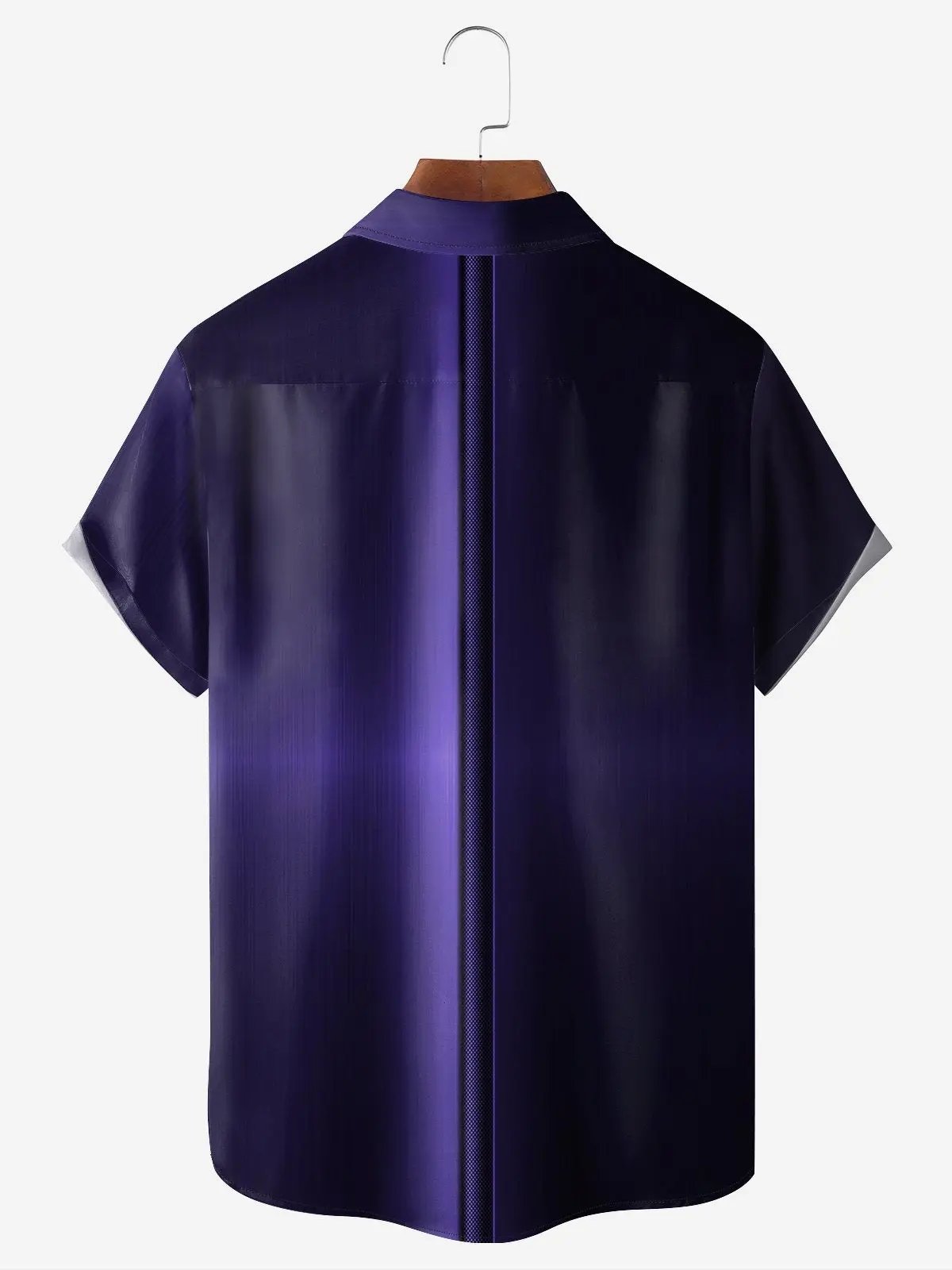 Tall Men's Everyday Purple Gradient Stripes Short Sleeve Shirt ElevenOasis