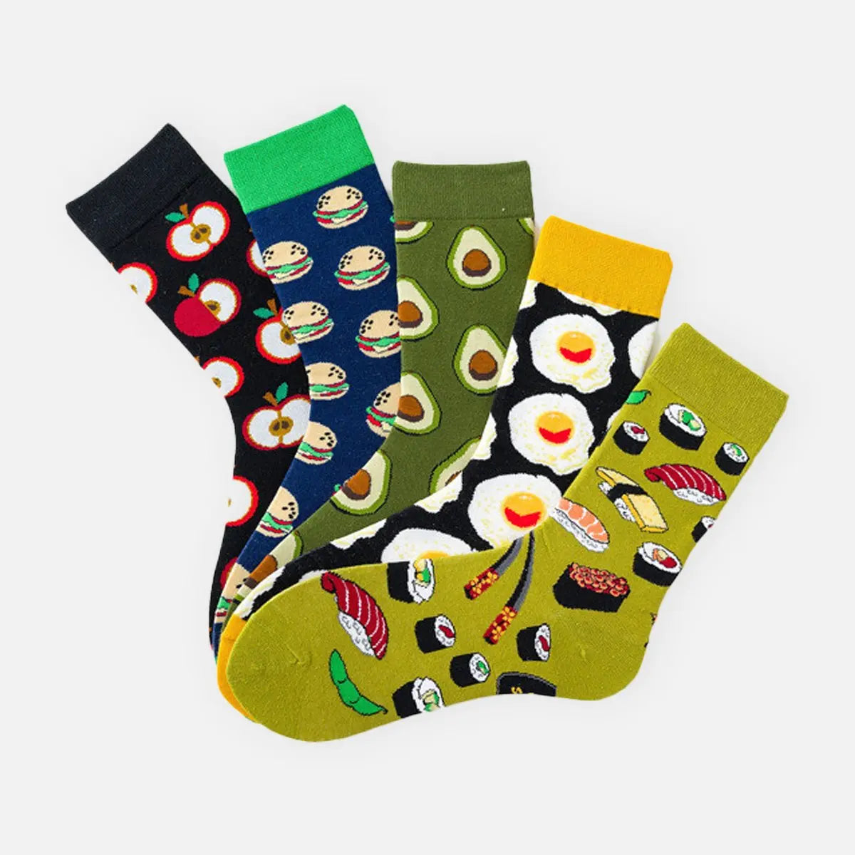 Men's Food Pattern Crew Socks Eleven Oasis