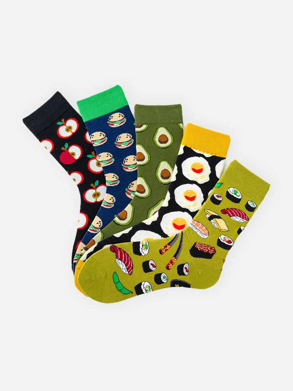 Men's Food Pattern Crew Socks Eleven Oasis