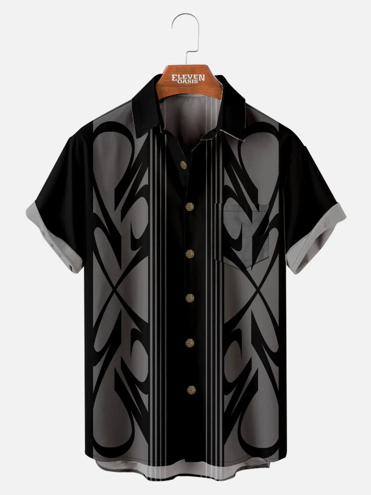 Men's Pinstripe Inspired Hot Rod Basic Every Day Short Sleeve Shirt ElevenOasis