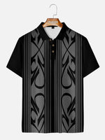 Men's Pinstripe Racing Panel Short Sleeve Polo Shirt Eleven Oasis