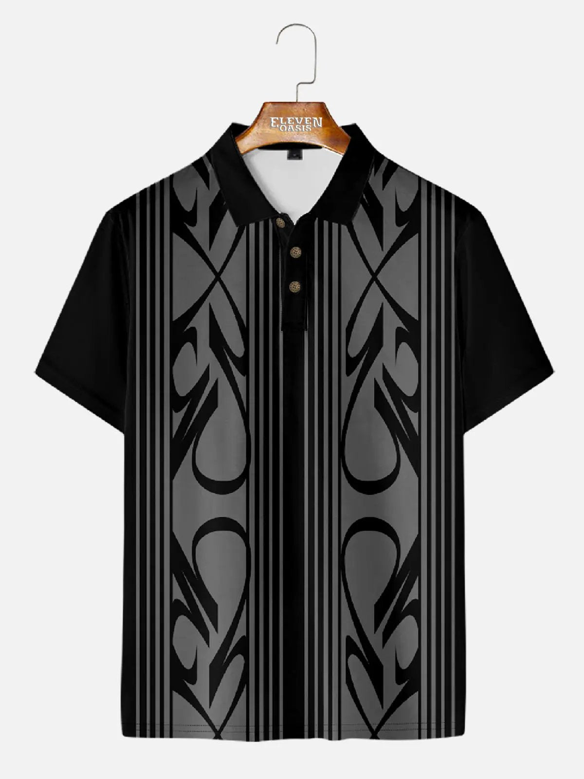 Men's Pinstripe Racing Panel Short Sleeve Polo Shirt Eleven Oasis