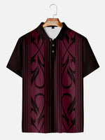 Men's Pinstripe Racing Panel Short Sleeve Polo Shirt Eleven Oasis