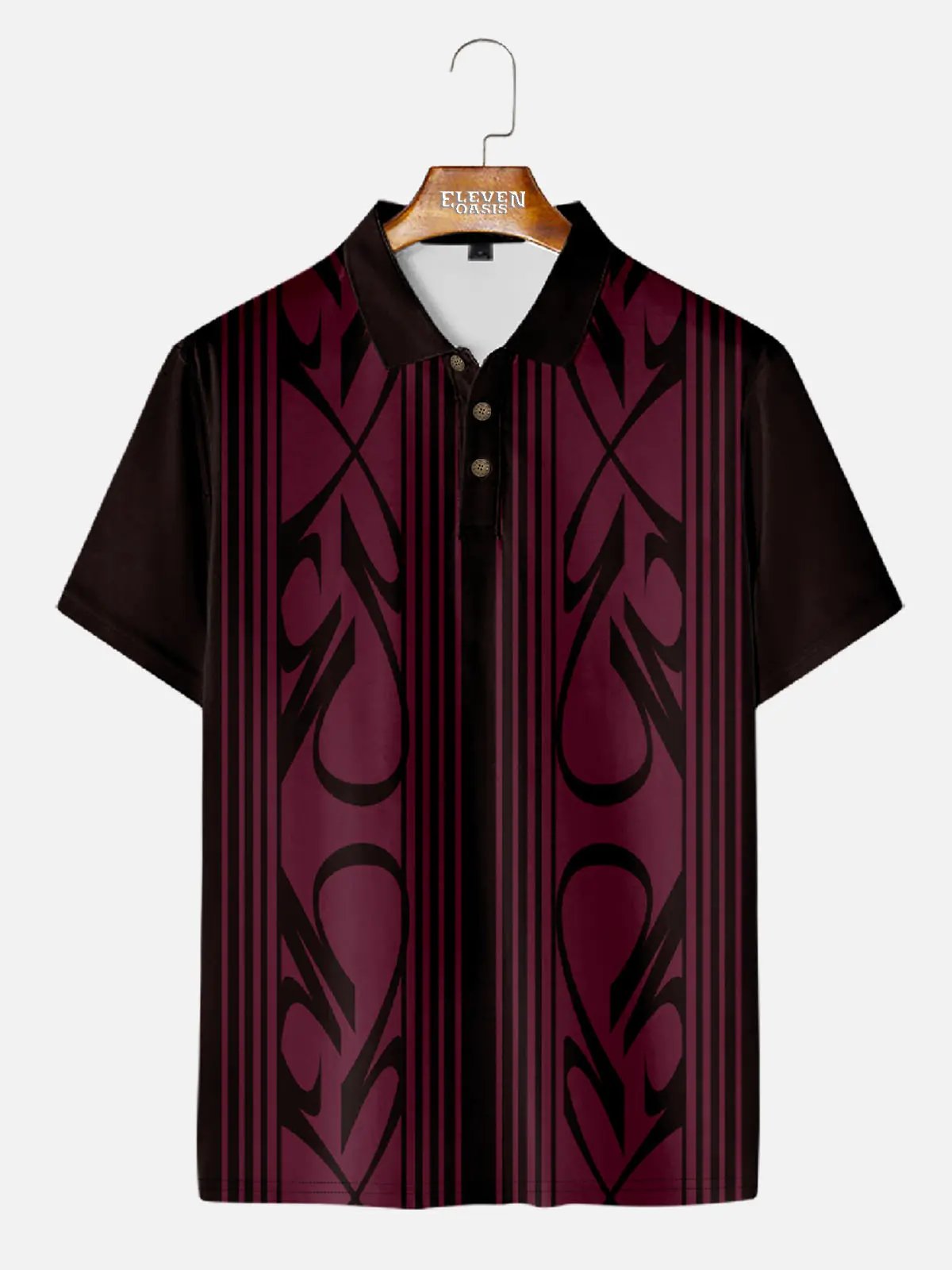Men's Pinstripe Racing Panel Short Sleeve Polo Shirt Eleven Oasis