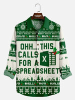 Men's Office Software Ugly Pattern Long Sleeve Shirt Eleven Oasis