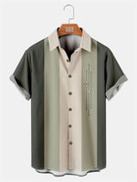 Mens Color-block Striped Casual Breathable Short Sleeve Bowling ShirtsMens short sleeve shirts Big and tall Mens shirts Short sleeve shirts for men Mens 4xl shirts Casual short sleeve shirts