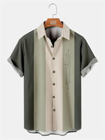 Mens Color-block Striped Casual Breathable Short Sleeve Bowling ShirtsMens short sleeve shirts Big and tall Mens shirts Short sleeve shirts for men Mens 4xl shirts Casual short sleeve shirts