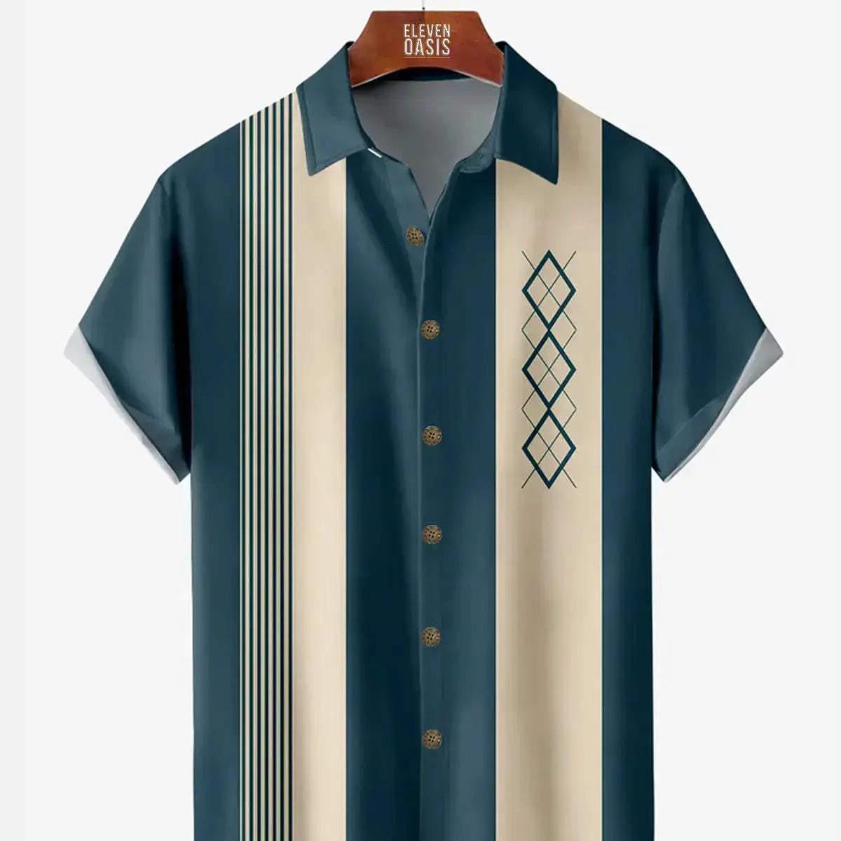 Men's Geometric Print Wrinkle Resistant Moisture Wicking Fabric Bowling Lapel Short Sleeve Hawaiian ShirtMens short sleeve shirts Big and tall Mens shirts Short sleeve shirts for men Mens 4xl shirts Casual short sleeve shirts