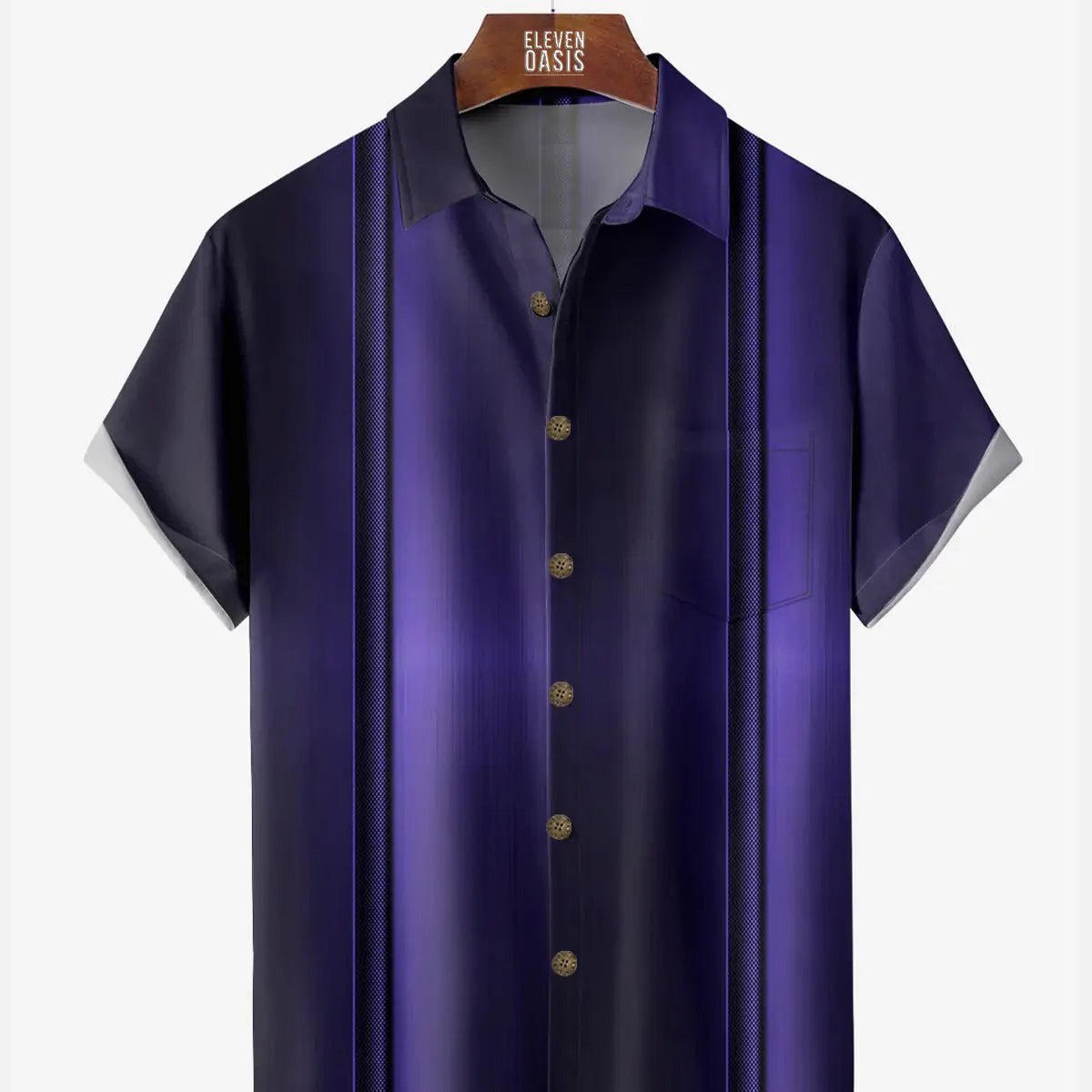 Men's Everyday Purple Gradient Stripes Short Sleeve ShirtMens short sleeve shirts Big and tall Mens shirts Short sleeve shirts for men Mens 4xl shirts Casual short sleeve shirts