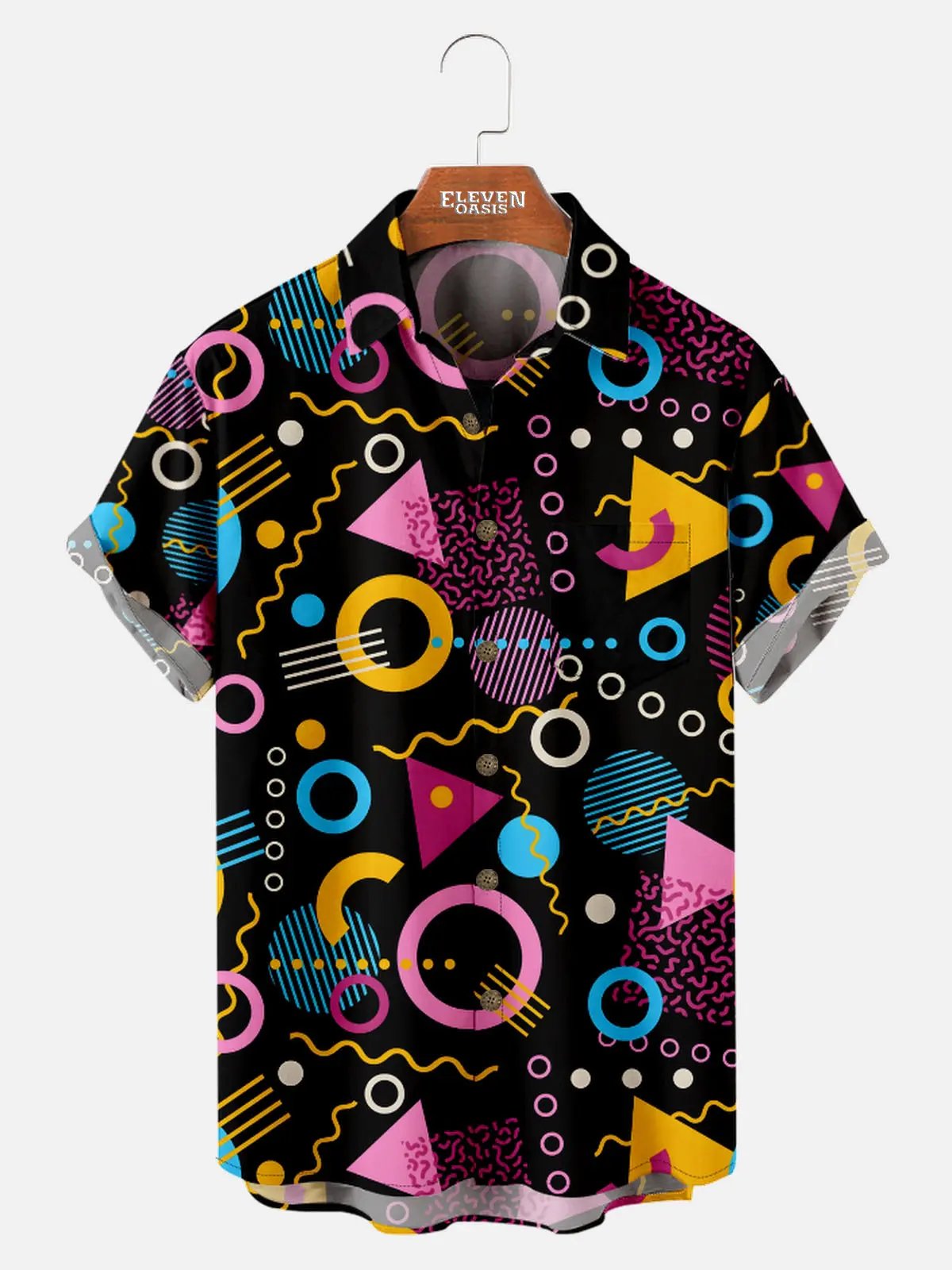 Men's 80s Trapper Keeper Design Short Sleeve Shirt ElevenOasis