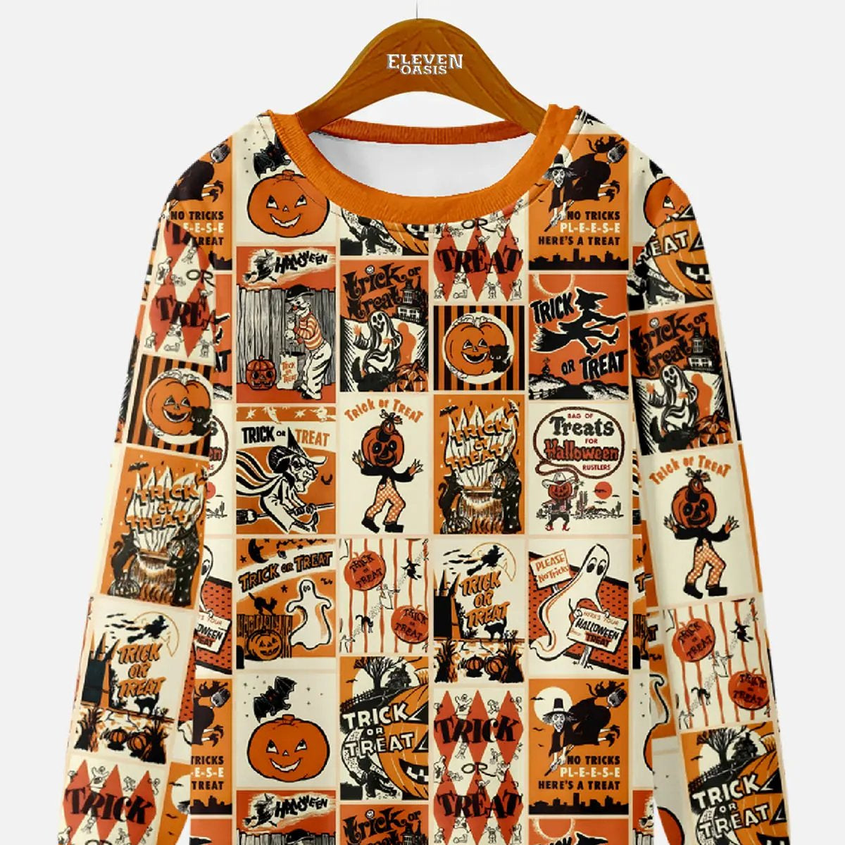 Vintage Halloween Patches Sweatshirt ElevenOasis