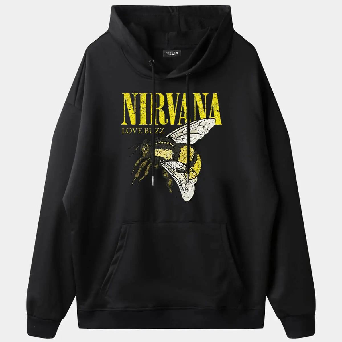 Men's Nirvana-Inspired"Love Buzz"Graphic Hoodie ElevenOasis