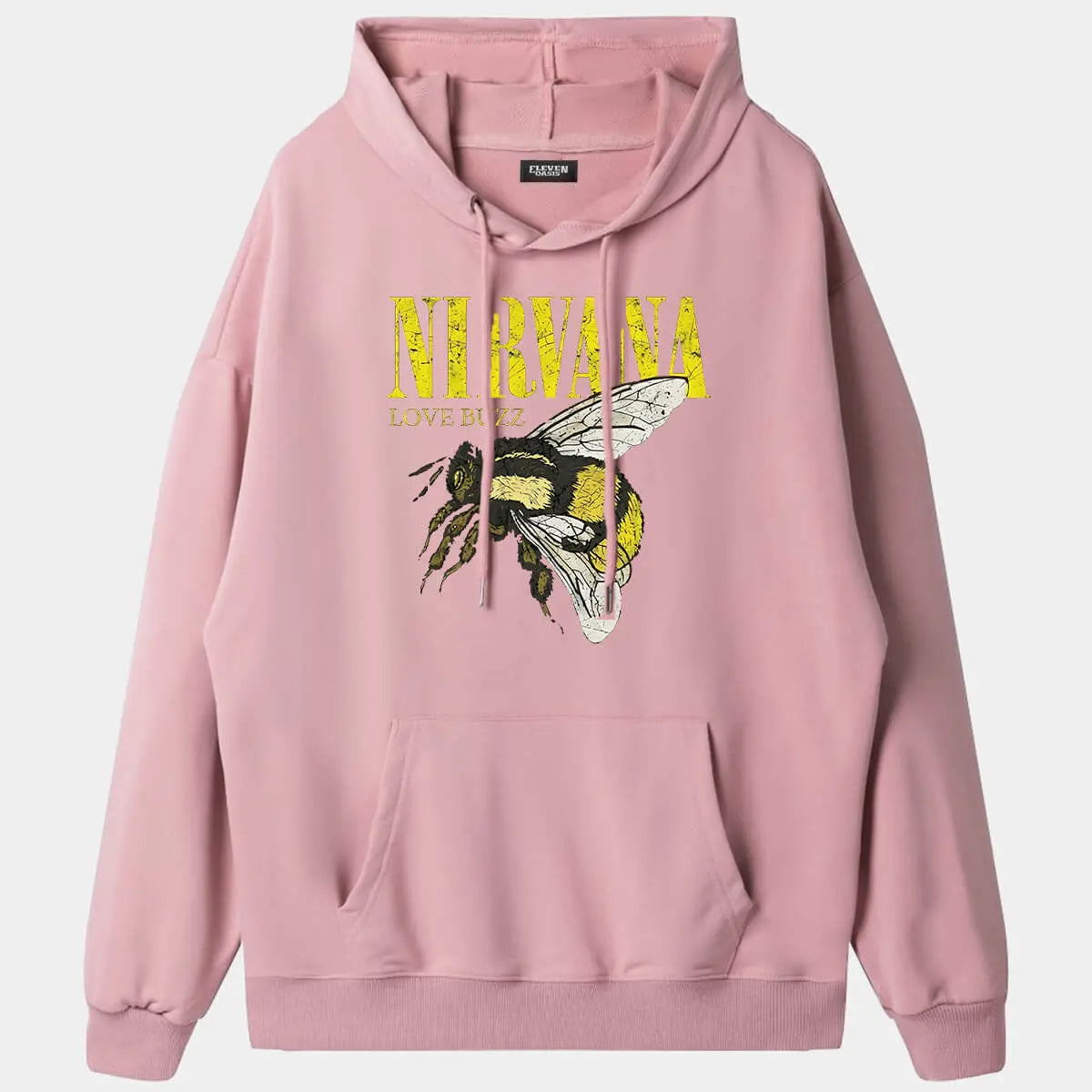 Men's Nirvana-Inspired"Love Buzz"Graphic Hoodie ElevenOasis
