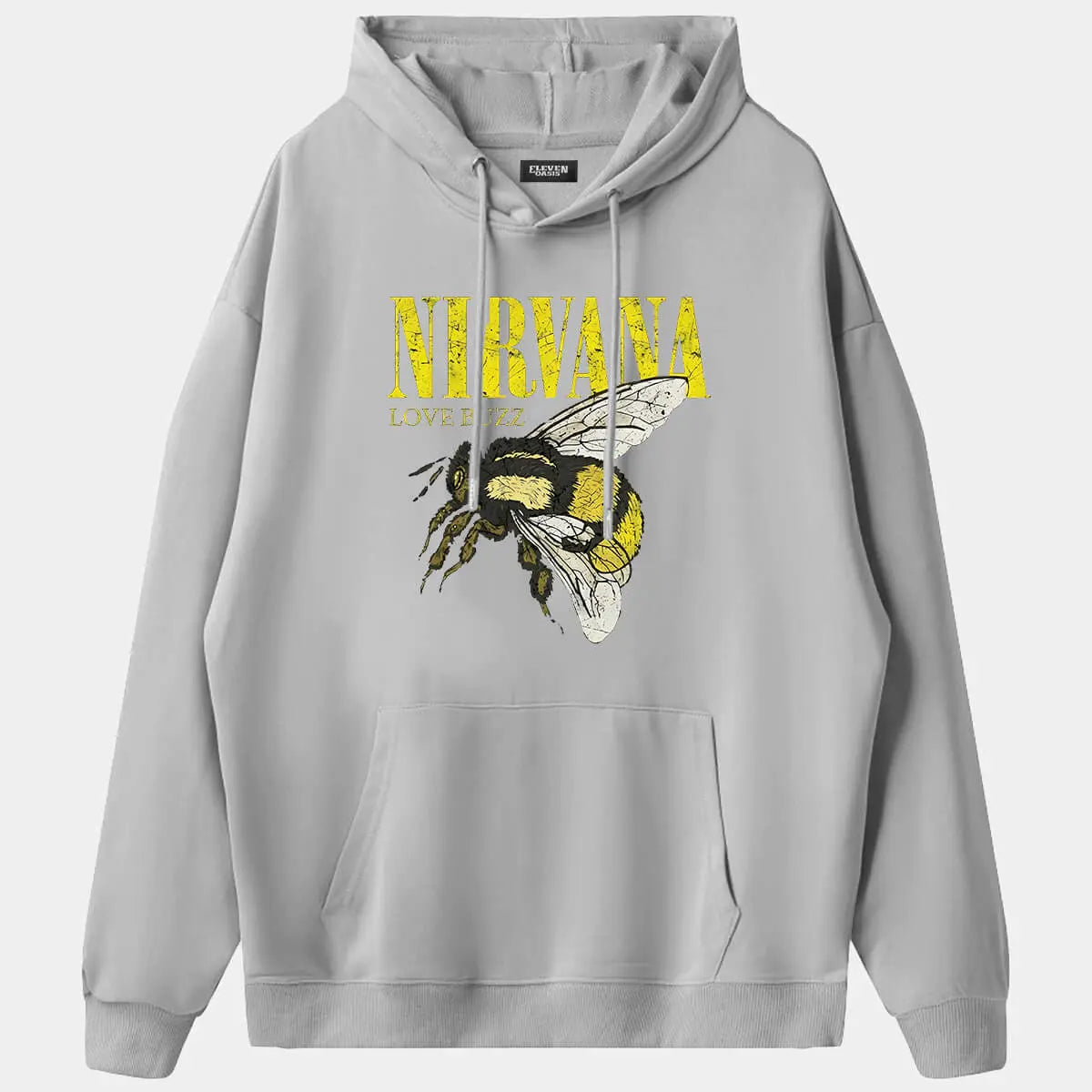 Men's Nirvana-Inspired"Love Buzz"Graphic Hoodie ElevenOasis
