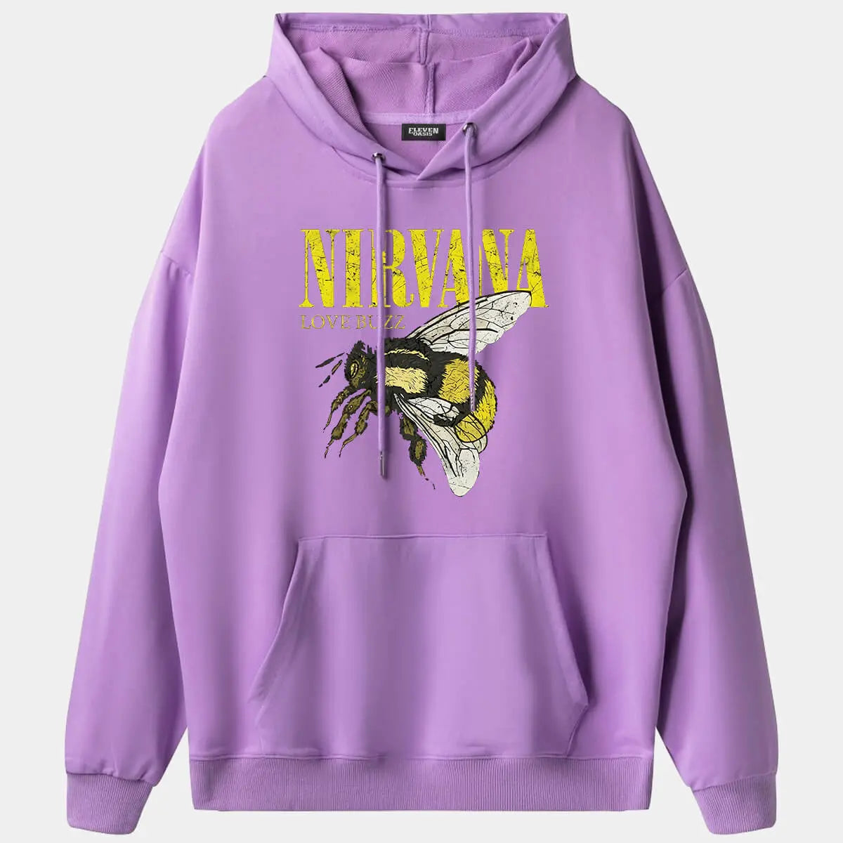 Men's Nirvana-Inspired"Love Buzz"Graphic Hoodie ElevenOasis