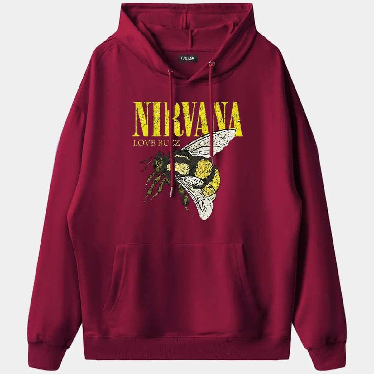 Men's Nirvana-Inspired"Love Buzz"Graphic Hoodie ElevenOasis