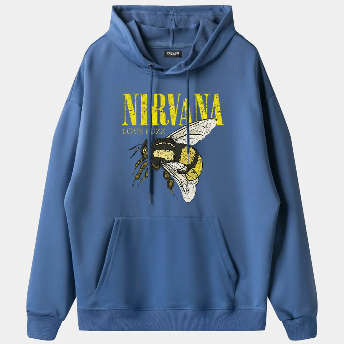 Men's Nirvana-Inspired"Love Buzz"Graphic Hoodie ElevenOasis