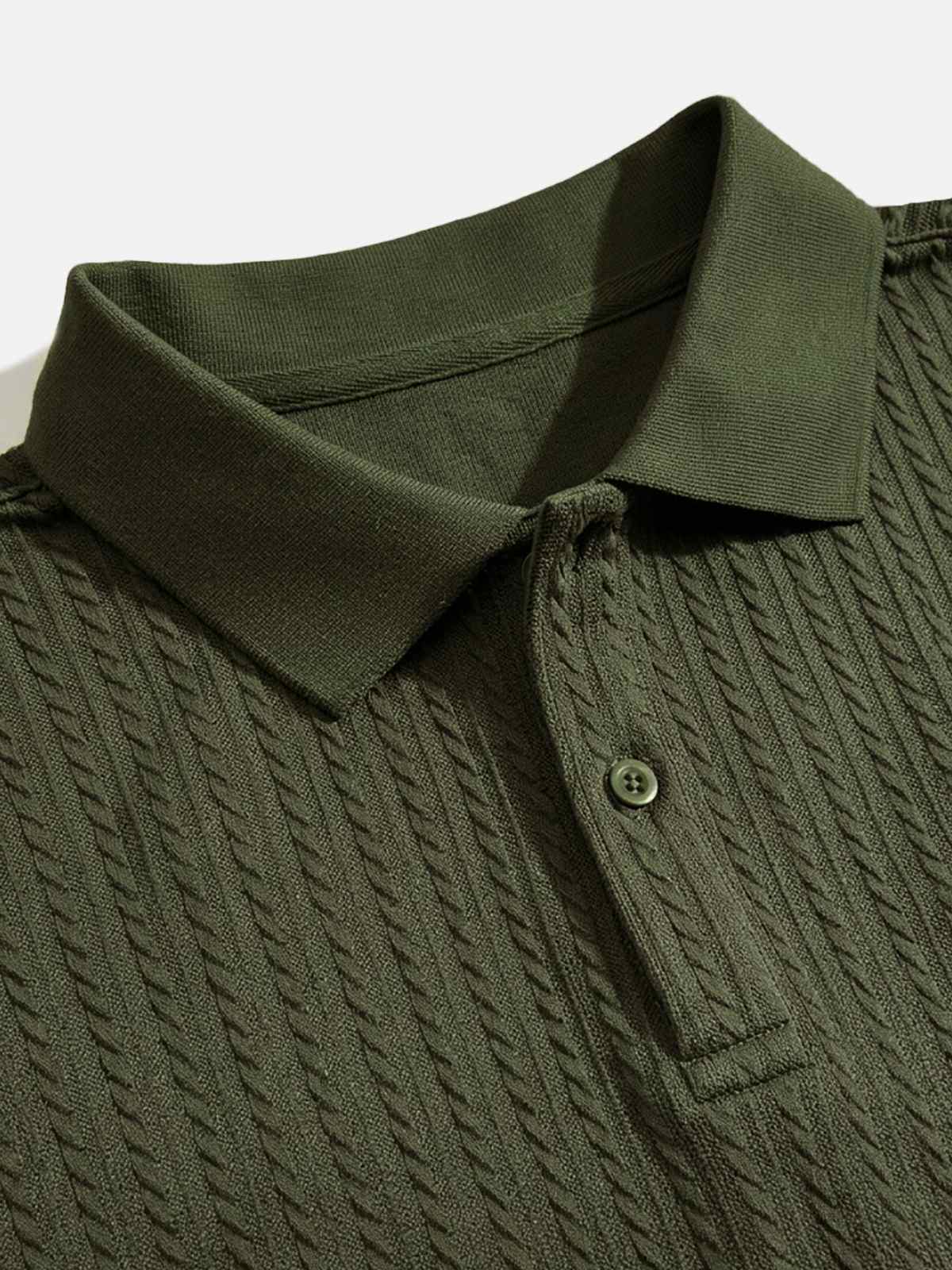 Men's Slim Fit Textured Polo Shirt ElevenOasis