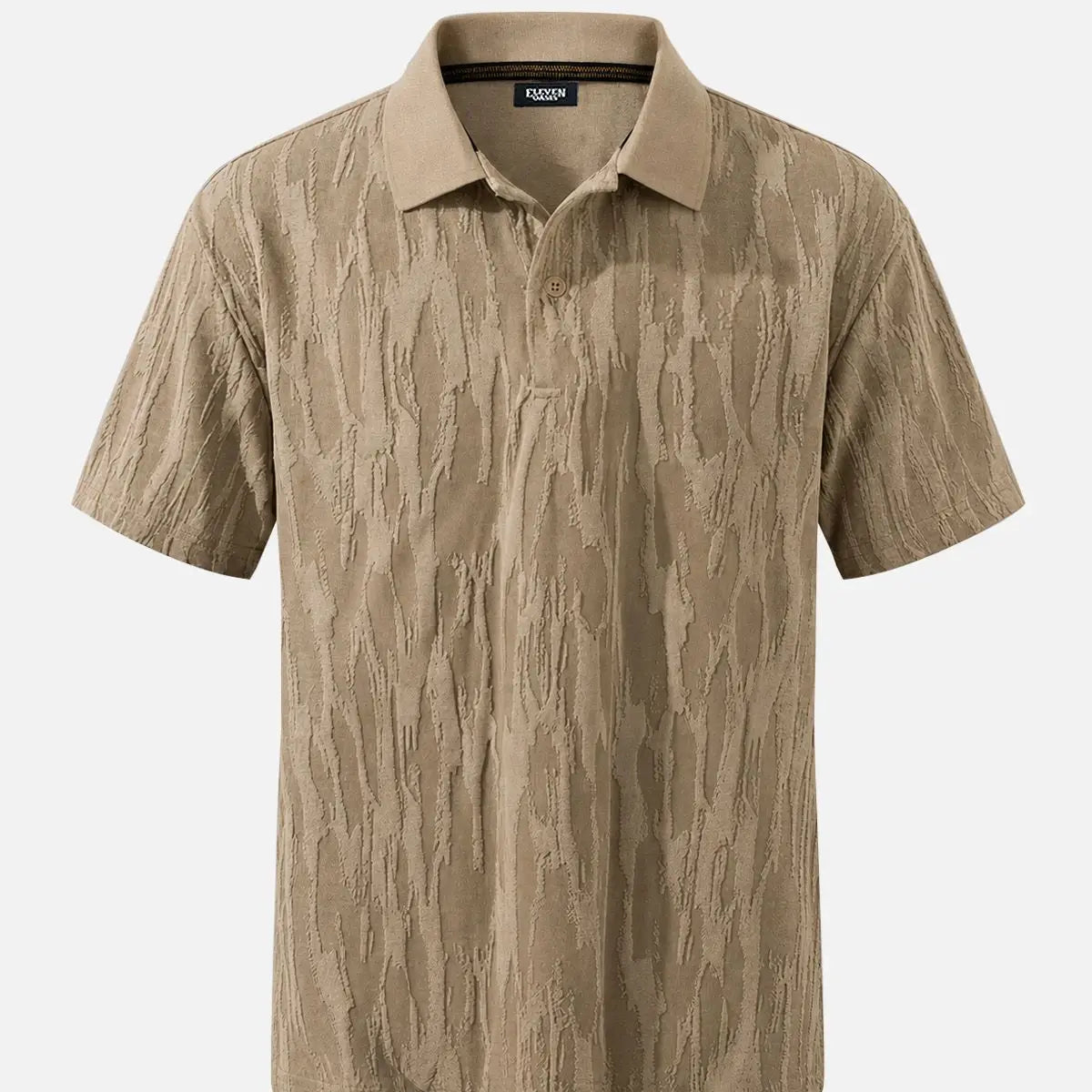 Men's Raised Texture Short Sleeve Polo Shirt Eleven Oasis