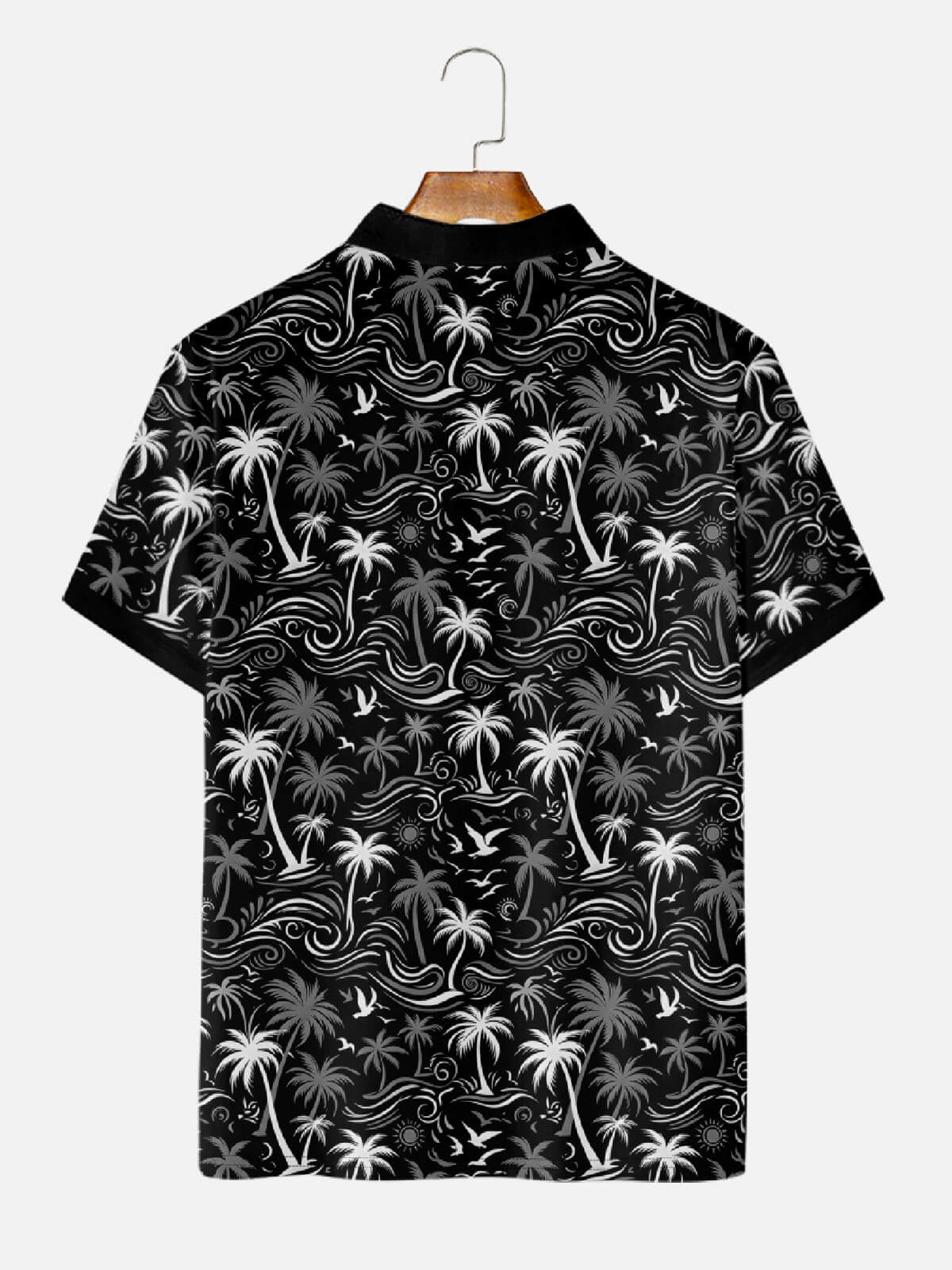 Men's Tropical Island Scene Short Sleeve Polo Shirt Eleven Oasis