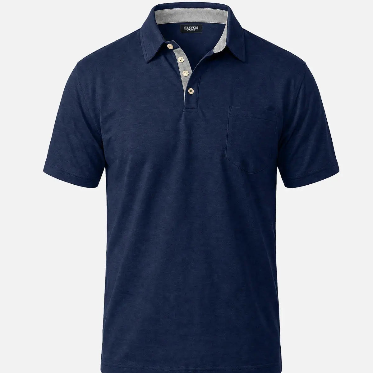 Men's Mélange Pocket Short Sleeve Polo Shirt Eleven Oasis