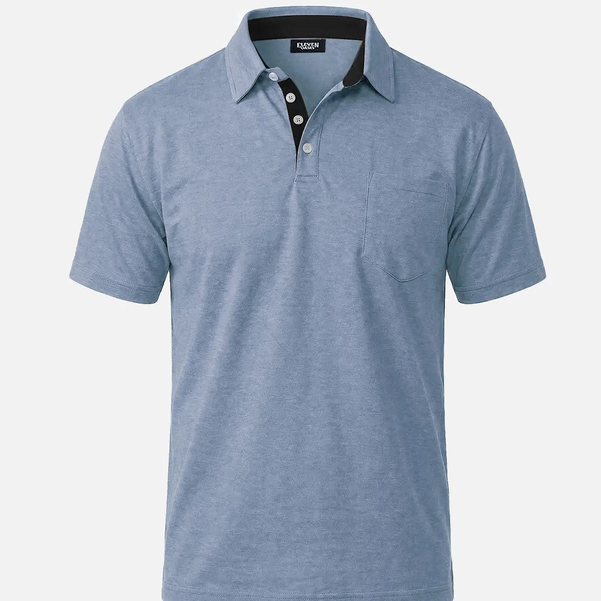 Men's Mélange Pocket Short Sleeve Polo Shirt Eleven Oasis