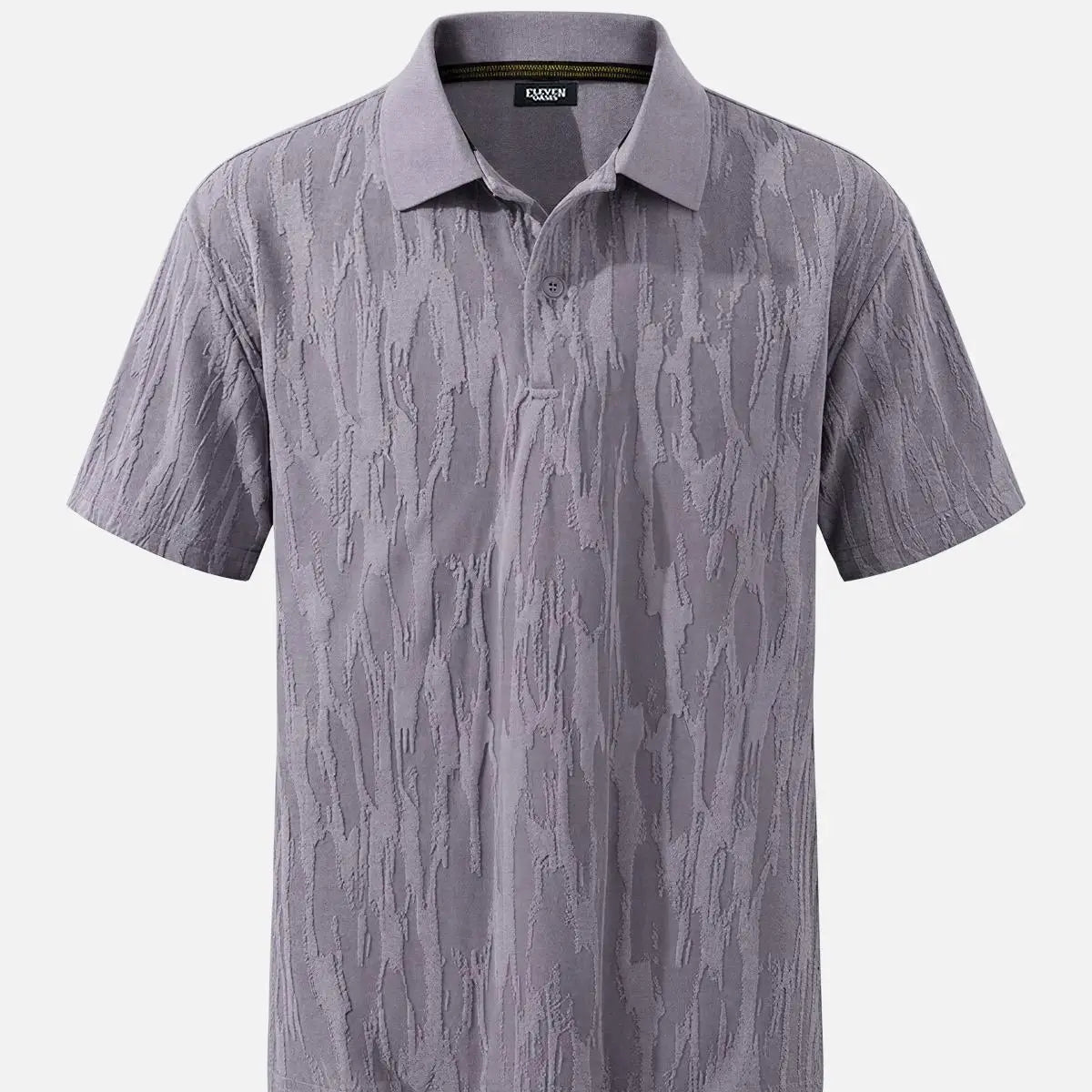 Men's Raised Texture Short Sleeve Polo Shirt Eleven Oasis