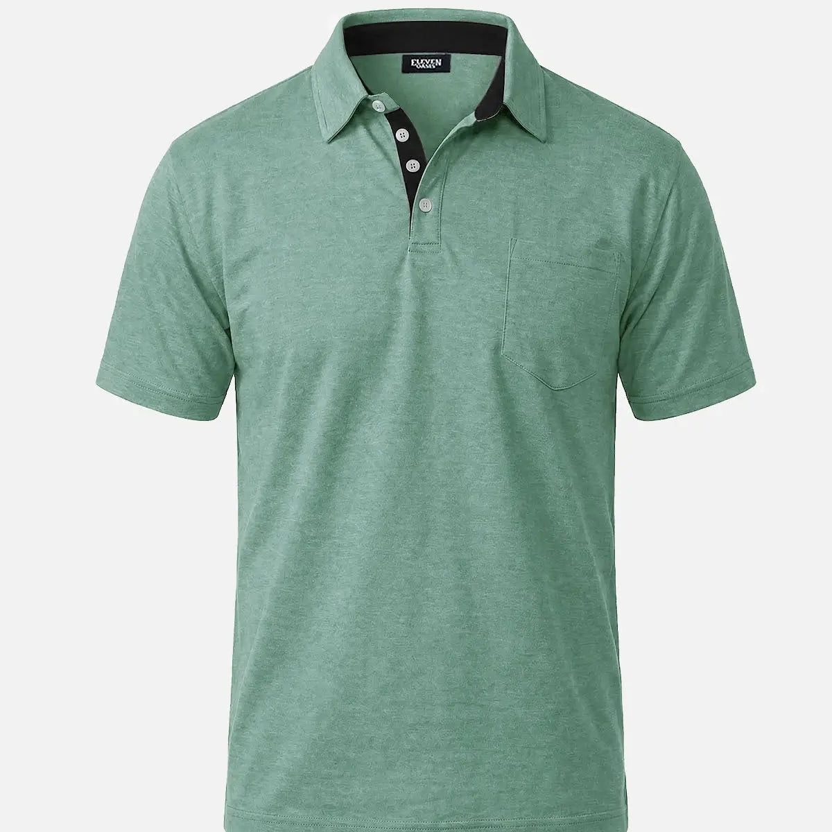 Men's Mélange Pocket Short Sleeve Polo Shirt Eleven Oasis