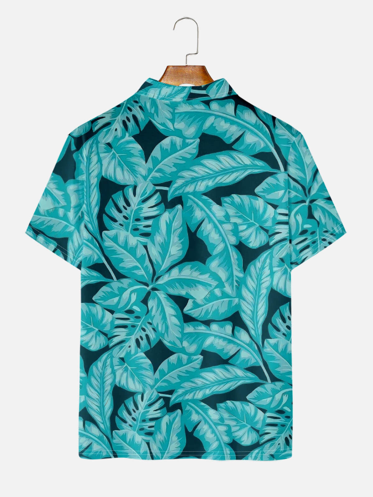Men's Tropical Leaf Pattern Short Sleeve Polo Shirt Eleven Oasis