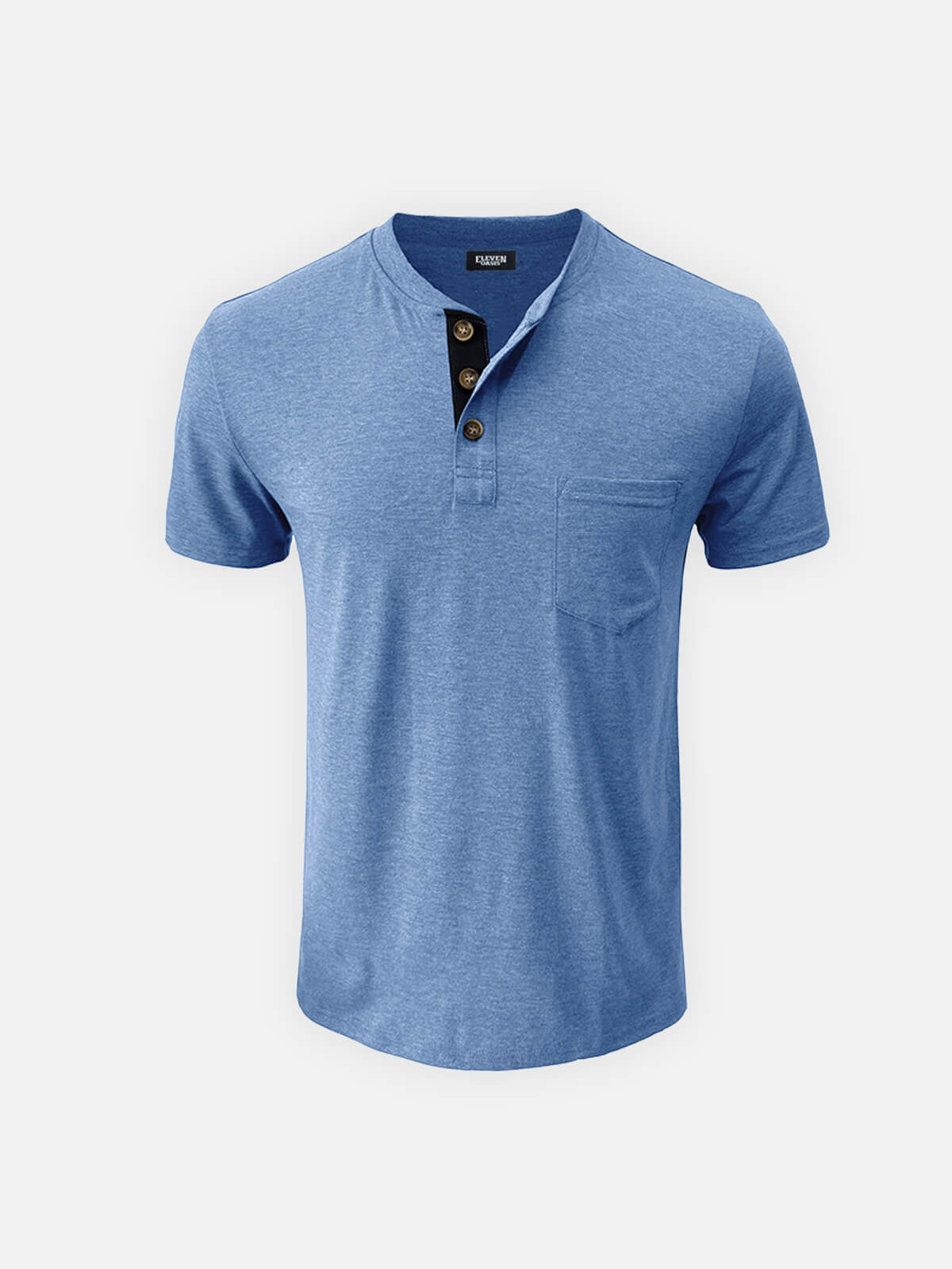 Men's Classic Henley Chest Pocket Short Sleeve Shirt Eleven Oasis