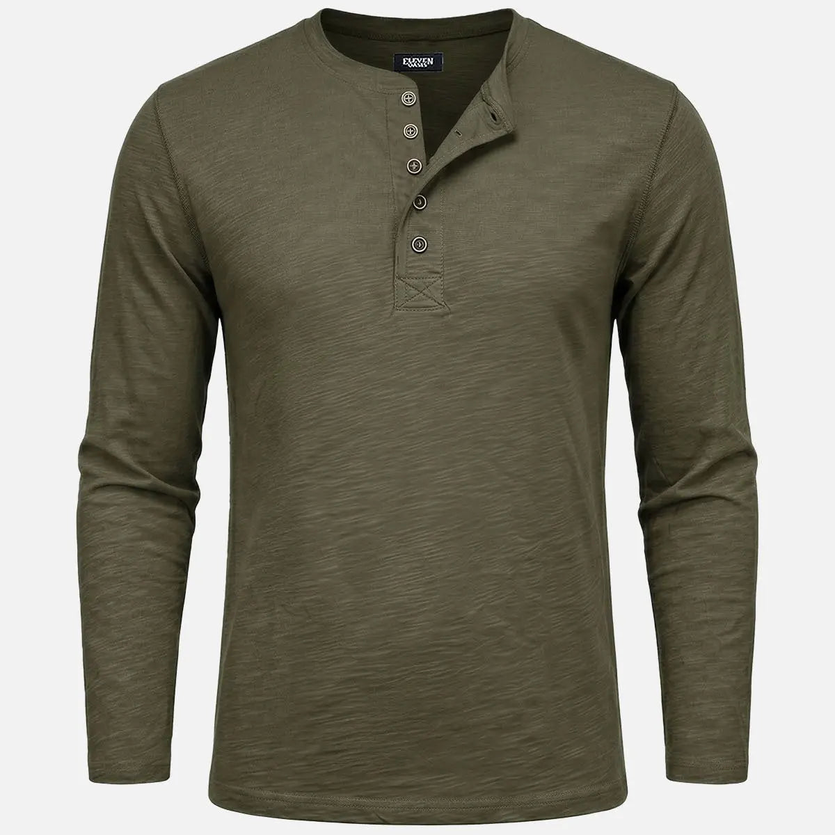 Men's Cotton Slim Fit Long Sleeve Henley Shirt Eleven Oasis