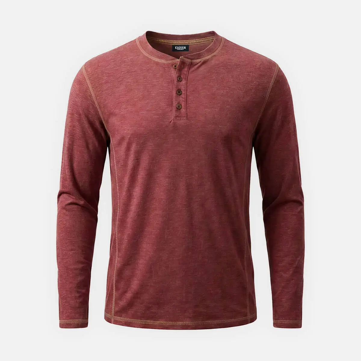Men's Classic Long Sleeve Henley Shirt ElevenOasis