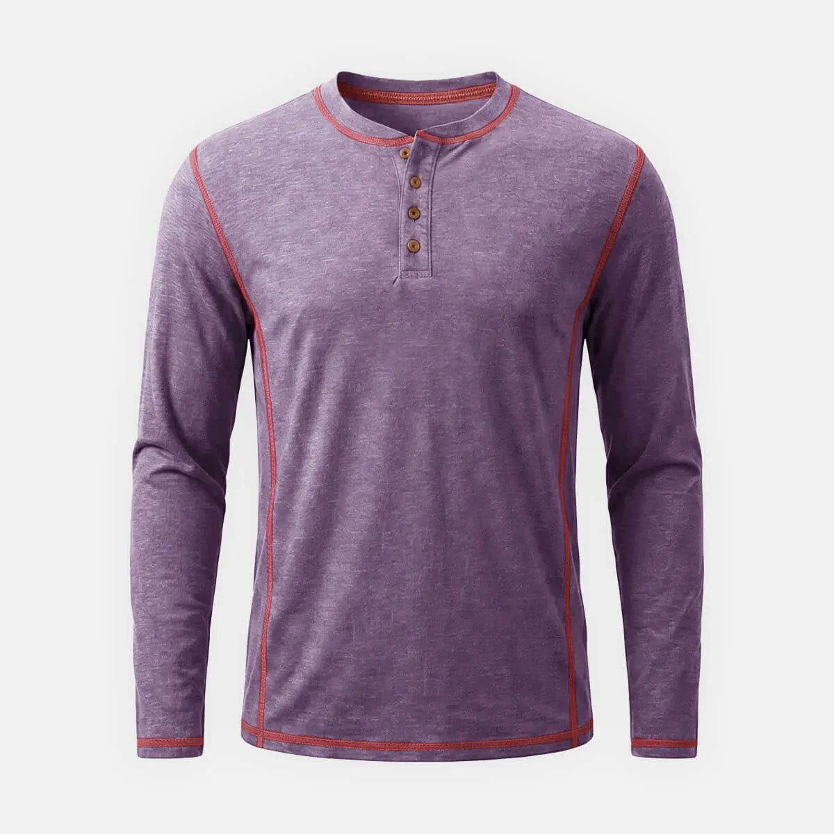 Men's Classic Long Sleeve Henley Shirt ElevenOasis