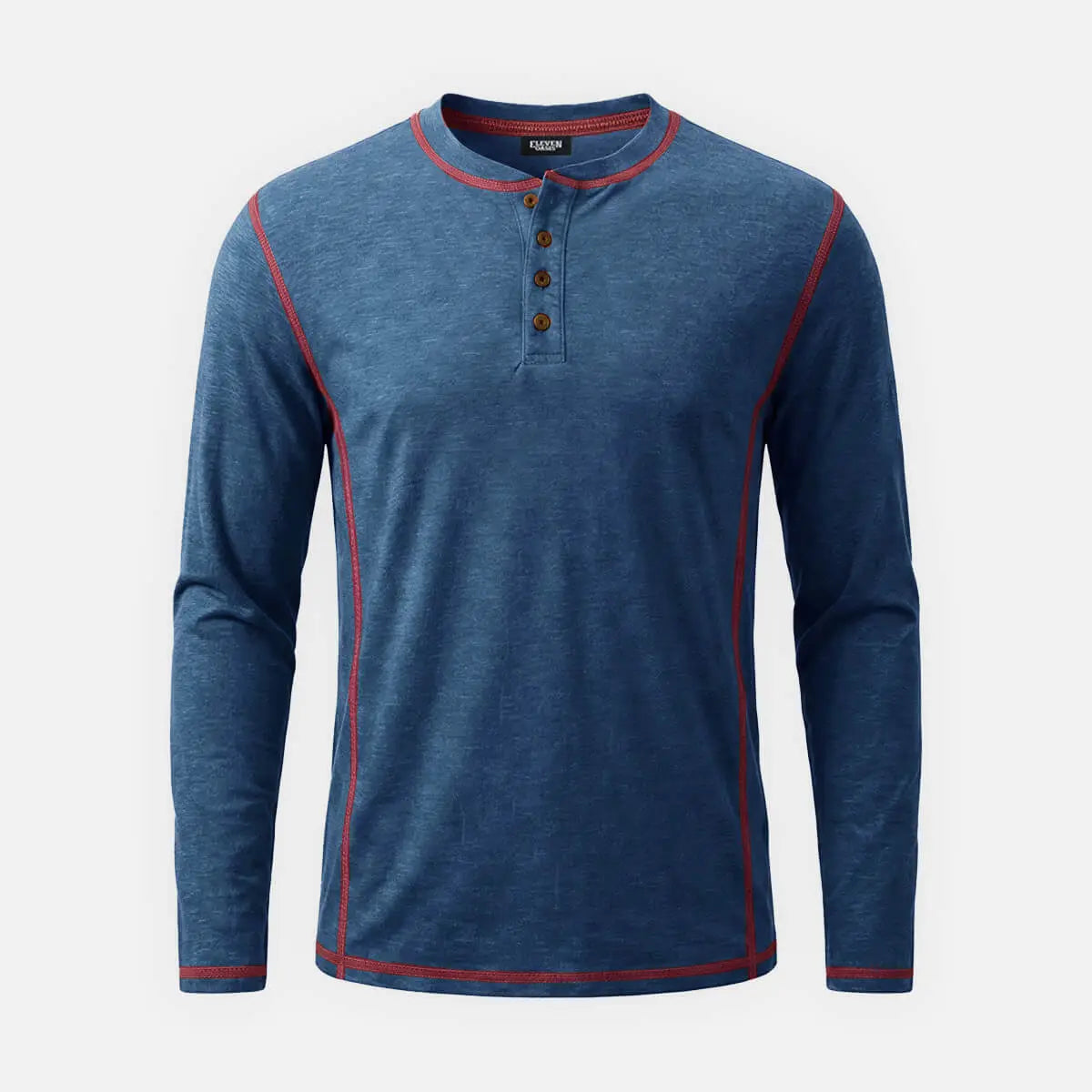 Men's Classic Long Sleeve Henley Shirt ElevenOasis