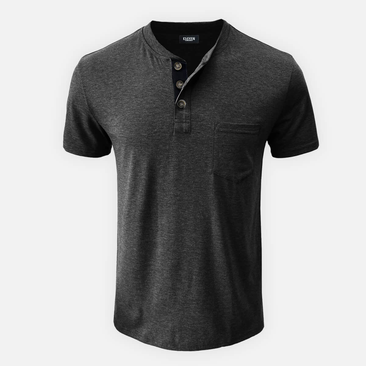 Men's Classic Henley Chest Pocket Short Sleeve Shirt Eleven Oasis
