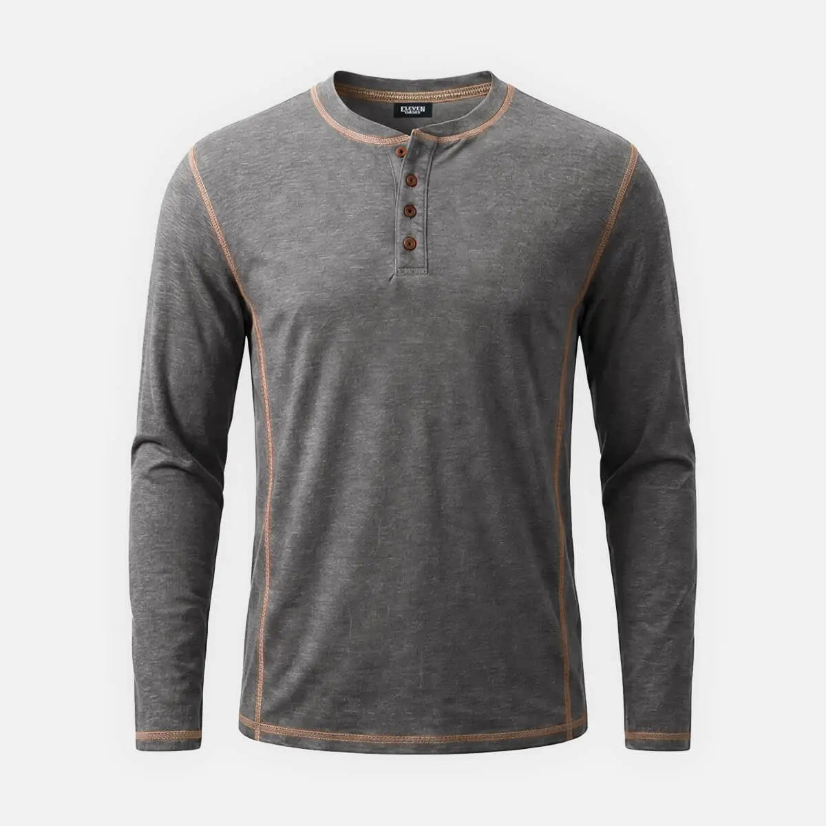 Men's Classic Long Sleeve Henley Shirt ElevenOasis