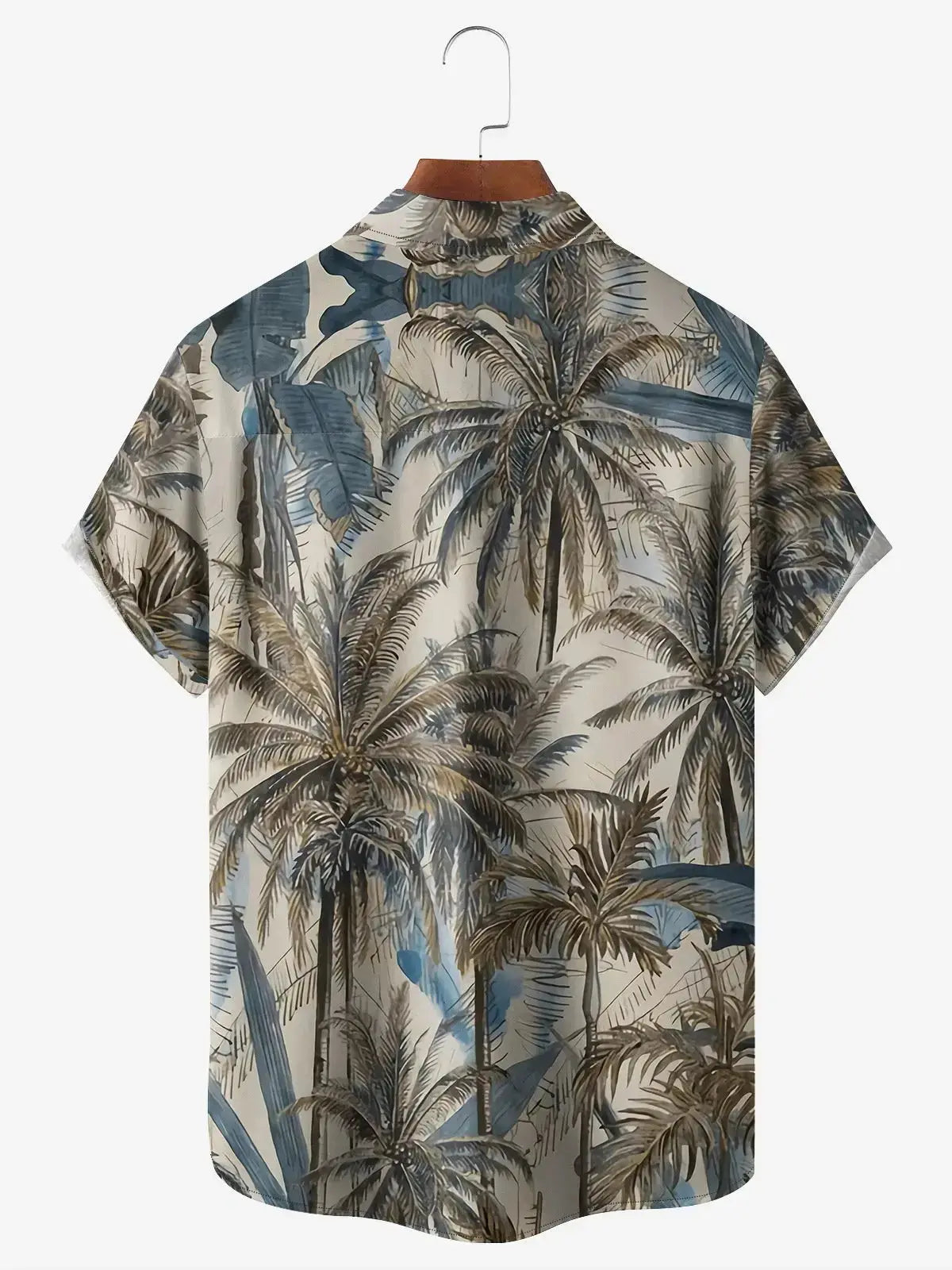 Tall Men's Vintage Botanical Palm Resort Short Sleeve Shirt ElevenOasis