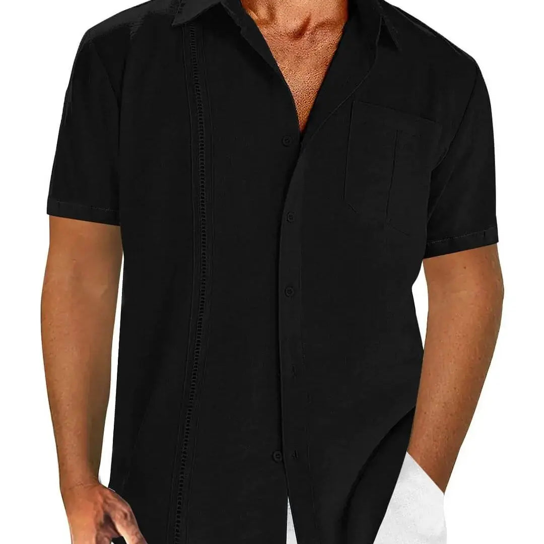 Men's Hawaiian Beach Pocket Short Sleeve ShirtMens short sleeve shirts Big and tall Mens shirts Short sleeve shirts for men Mens 4xl shirts Casual short sleeve shirts