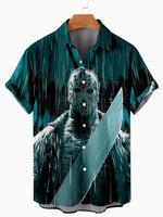 Halloween Horror Movie Men's Short Sleeve Shirt Green / M