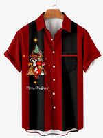 Merry Christmas Tree Men's Short Sleeve Shirt Red / MMens short sleeve shirts Big and tall Mens shirts Short sleeve shirts for men Mens 4xl shirts Casual short sleeve shirts