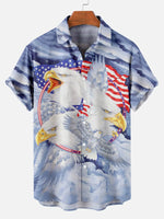 Eagle Flag Pattern Men's Short Sleeve ShirtMens short sleeve shirts Big and tall Mens shirts Short sleeve shirts for men Mens 4xl shirts Casual short sleeve shirts