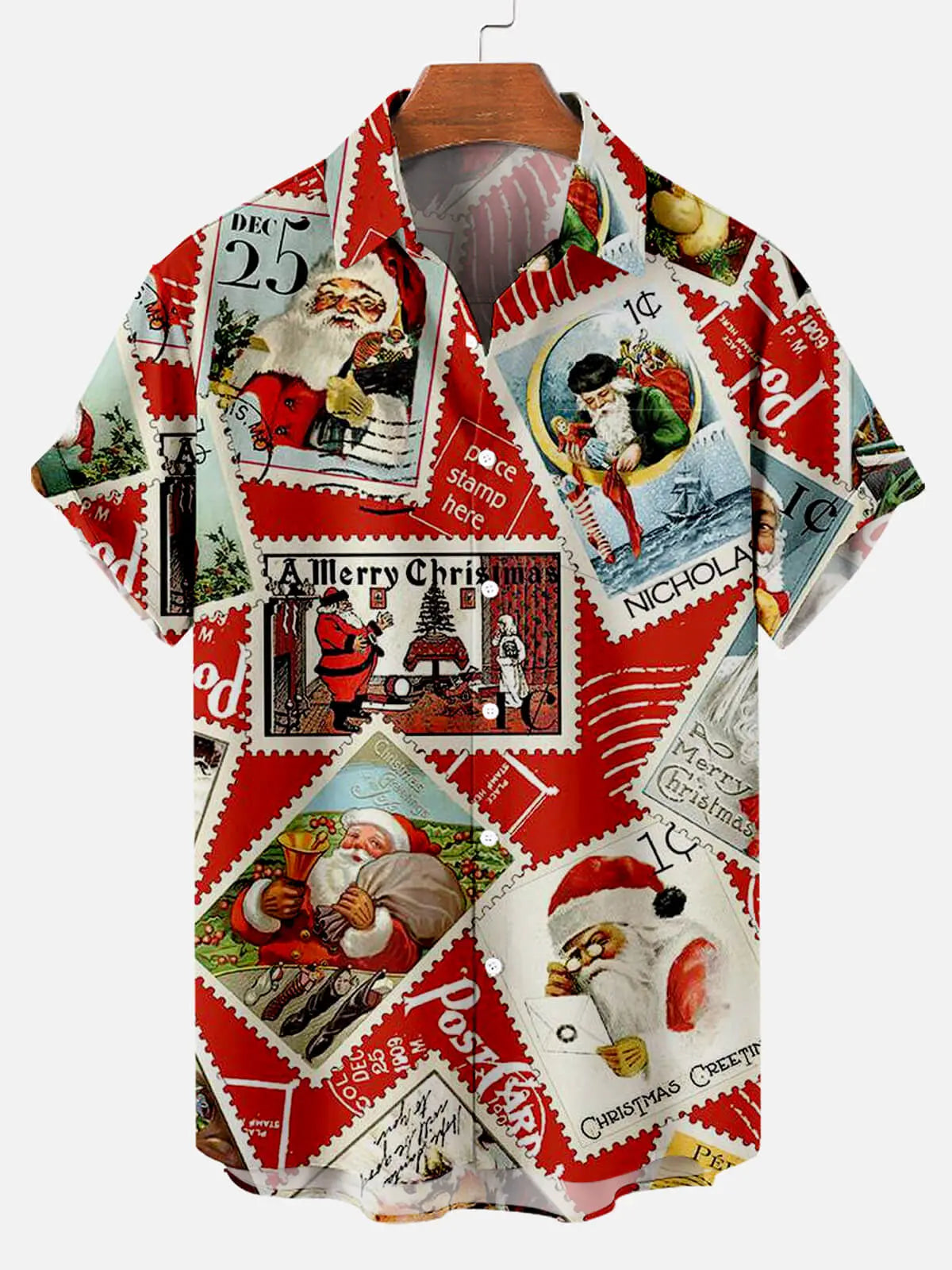 Christmas Photo Men's Short Sleeve Shirt Red / MMens short sleeve shirts Big and tall Mens shirts Short sleeve shirts for men Mens 4xl shirts Casual short sleeve shirts