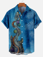 Deep Sea Guitar Pattern Men's Short Sleeve TopsMens short sleeve shirts Big and tall Mens shirts Short sleeve shirts for men Mens 4xl shirts Casual short sleeve shirts