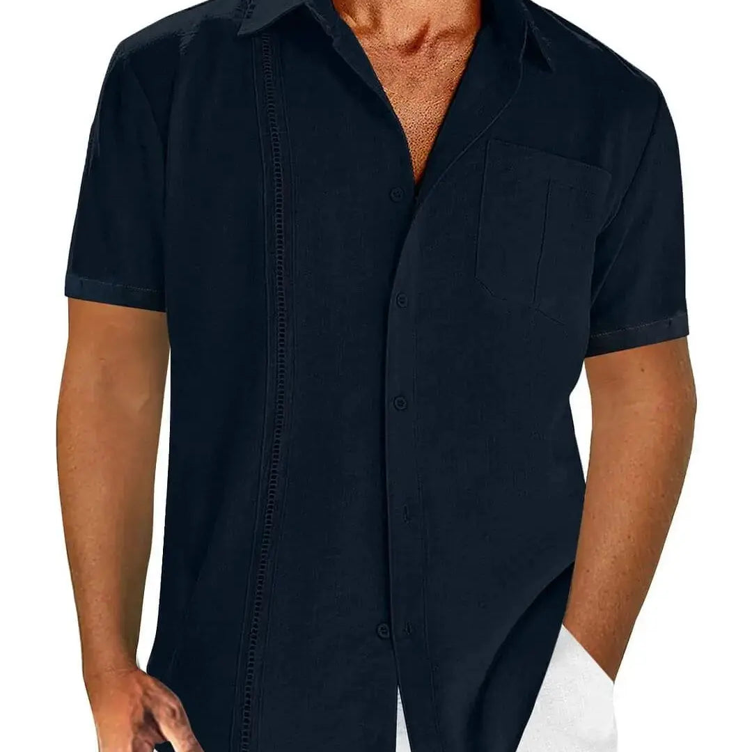 Men's Hawaiian Beach Pocket Short Sleeve ShirtMens short sleeve shirts Big and tall Mens shirts Short sleeve shirts for men Mens 4xl shirts Casual short sleeve shirts